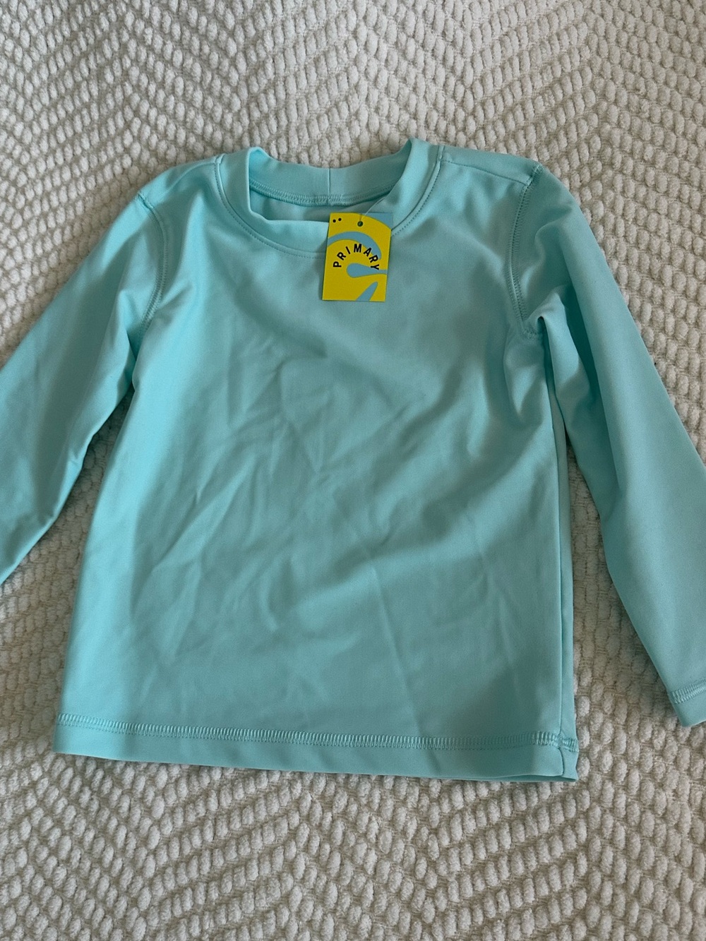 Primary Kids Long-Sleeve Light Aqua Rash Guard - Size 2